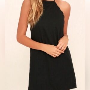 Lulu’s Black halter Short Dress with Detail